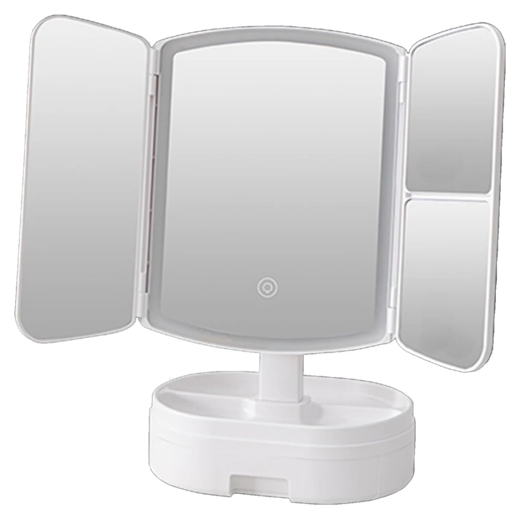 Makeup mirror with led lighting: dressing table with 15 bulbs, 3 light modes, touch control, usb rechargeable makeup mirror with magnification and light for makeup (esp001 3990 6990 d7)
