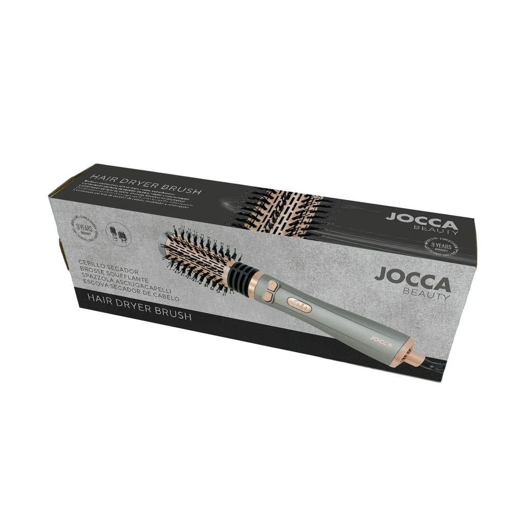Jocca 3-in-1 rotary dryer brush: dryer, curler and volumizer, 3 temperatures, 2 speeds, two-way rotating head, 2 interchangeable brushes (38mm and 50mm), ceramic coating, 360 rotating cable ° , cold air blow, 1000-1200w