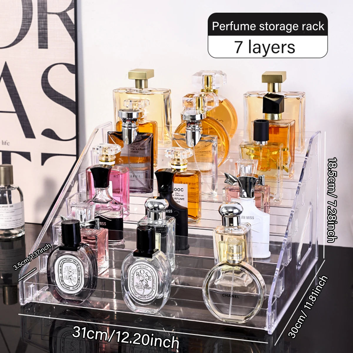 1pc transparent ladder type buckle perfume desktop display shelf lipstick skin care products display shelf shop cosmetics shelf