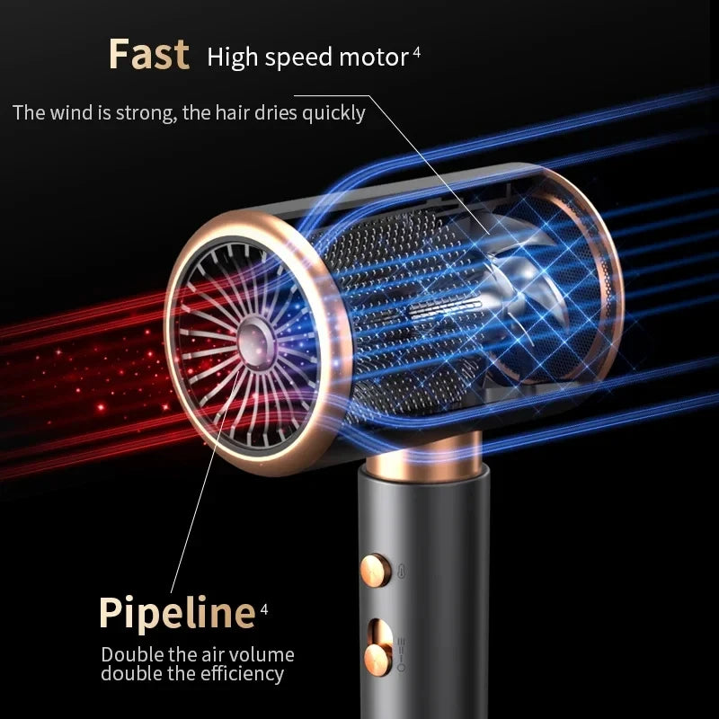 HOMEFISH 2000W Salon Hair Dryer with Hot/Cold Air Brush Negative Ionic Technology 5th Gear Strong Power Hairdryer without Comb