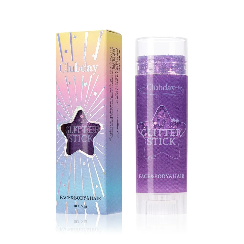 Sparkling Sequins Glitter Gel Stick Highgloss Shine White Pearl Pink Eyeshadow Glitter Face Body Painting Brighten Stage Makeup