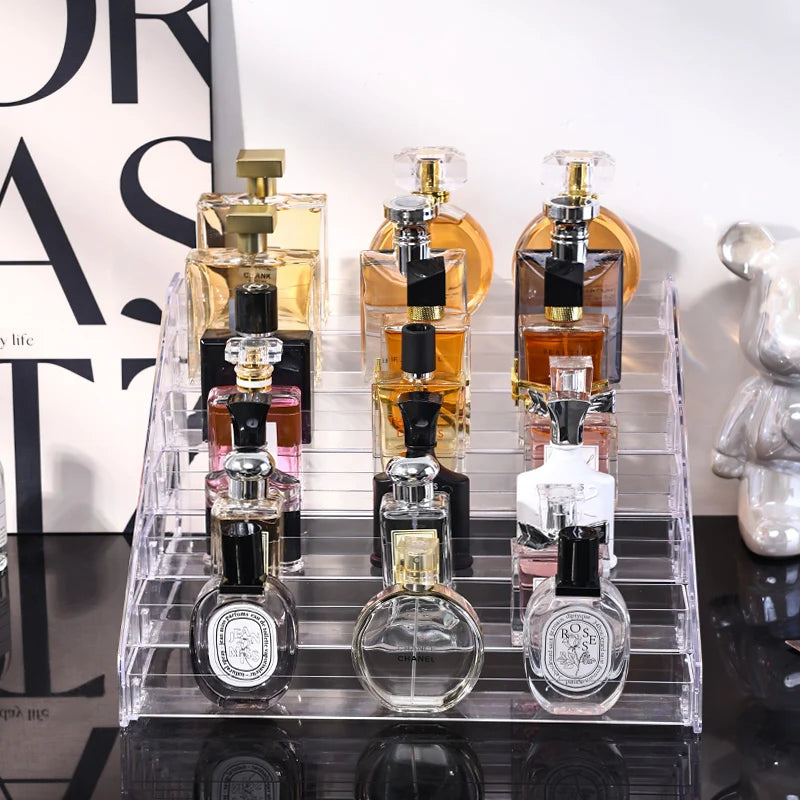 1pc transparent ladder type buckle perfume desktop display shelf lipstick skin care products display shelf shop cosmetics shelf