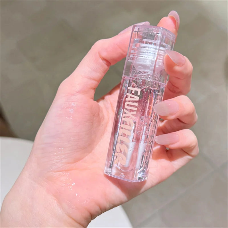 Huda Beauty Faux Filler Shiny Non-Sticky Lip Gloss Hydrating Crystal Clear Lip Oil Plumping Moisturizing Tinted Lipstick Makeup