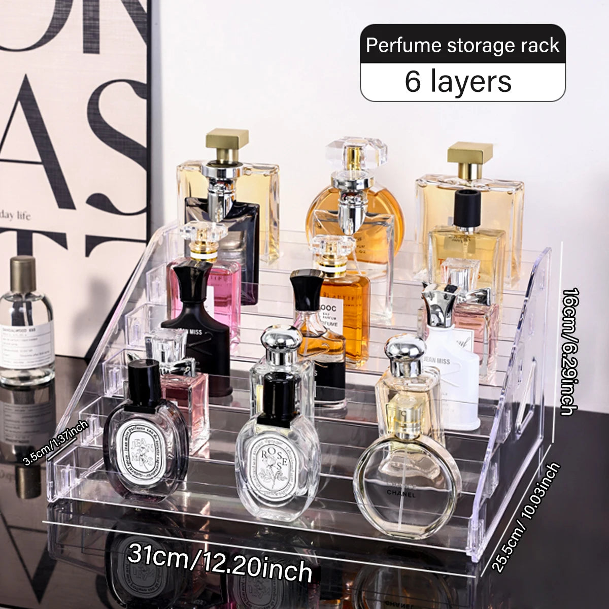 1pc transparent ladder type buckle perfume desktop display shelf lipstick skin care products display shelf shop cosmetics shelf