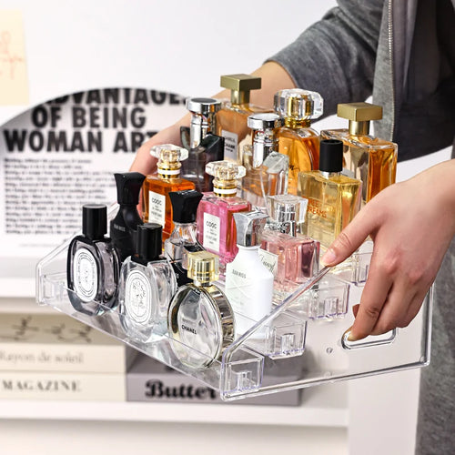 1pc transparent ladder type buckle perfume desktop display shelf lipstick skin care products display shelf shop cosmetics shelf