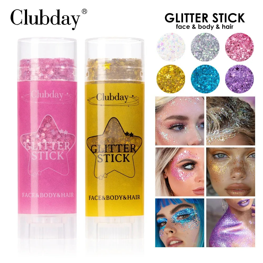 Sparkling Sequins Glitter Gel Stick Highgloss Shine White Pearl Pink Eyeshadow Glitter Face Body Painting Brighten Stage Makeup