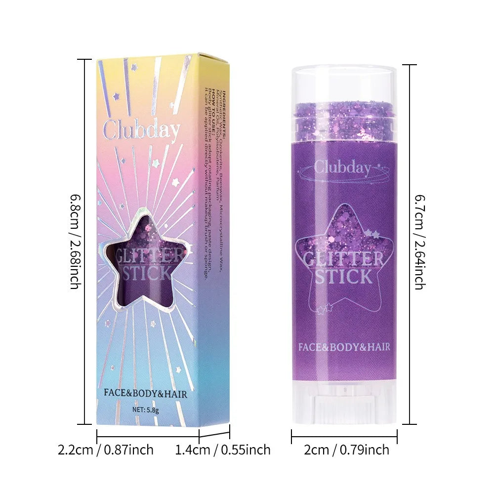 Sparkling Sequins Glitter Gel Stick Highgloss Shine White Pearl Pink Eyeshadow Glitter Face Body Painting Brighten Stage Makeup