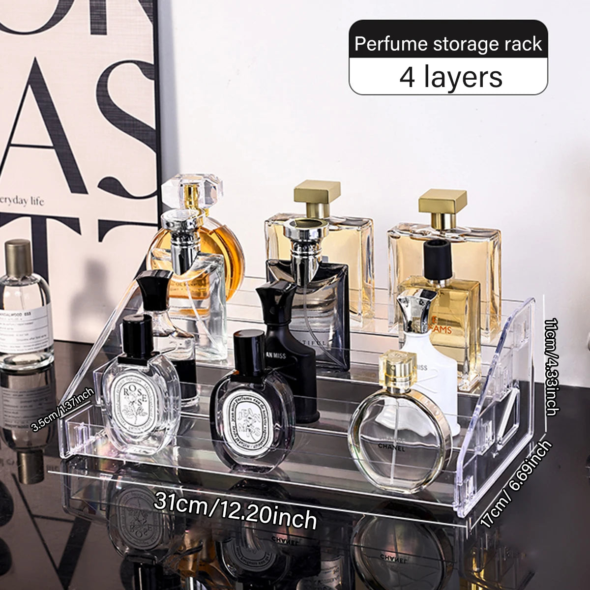 1pc transparent ladder type buckle perfume desktop display shelf lipstick skin care products display shelf shop cosmetics shelf