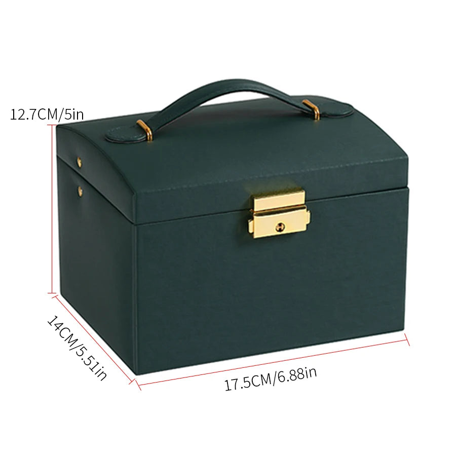 1PC, lock arch three-layer jewelry box, suitable for all kinds of jewelry storage