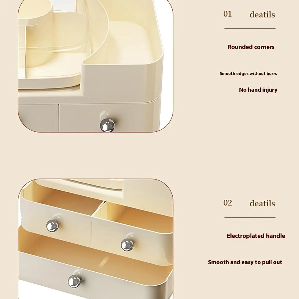 360° Rotating Makeup Organizer for Vanity with Drawers, Large Capacity Cosmetic Display Case, skincare organizer, Cosmetic Organ