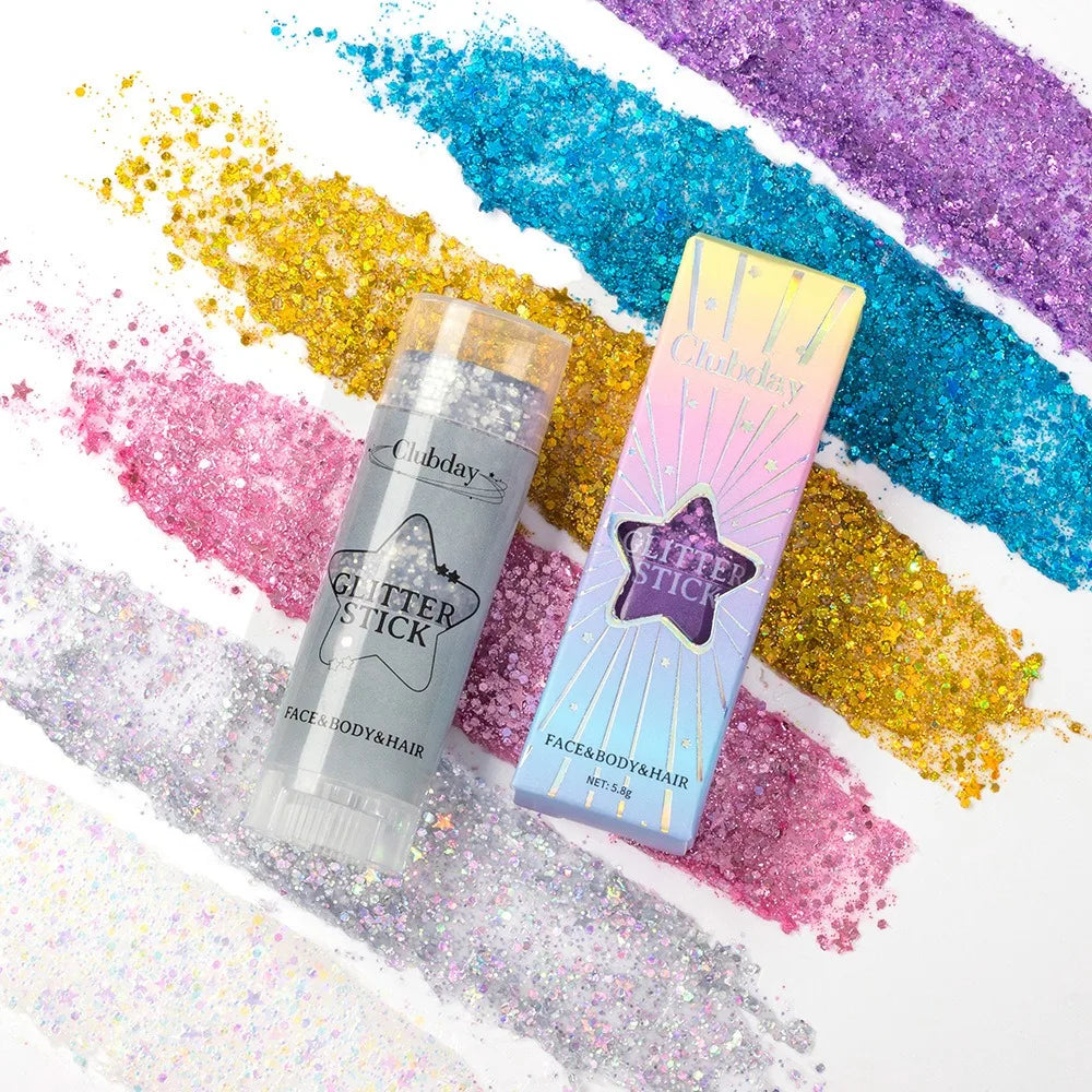 Sparkling Sequins Glitter Gel Stick Highgloss Shine White Pearl Pink Eyeshadow Glitter Face Body Painting Brighten Stage Makeup