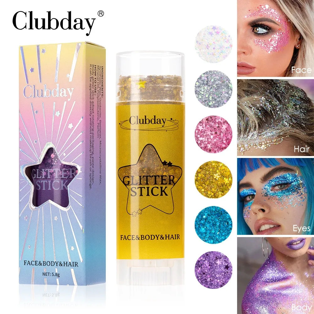 Sparkling Sequins Glitter Gel Stick Highgloss Shine White Pearl Pink Eyeshadow Glitter Face Body Painting Brighten Stage Makeup