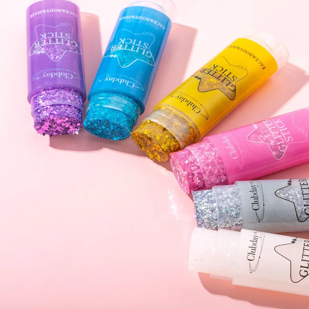 Sparkling Sequins Glitter Gel Stick Highgloss Shine White Pearl Pink Eyeshadow Glitter Face Body Painting Brighten Stage Makeup