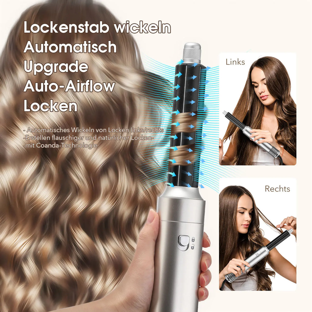 Multifunctional Hair Dryer 6-in-1 Curling Iron 1000W Straightener Hot air Comb Negative Ion Hair Styling Tool Hot air brush set