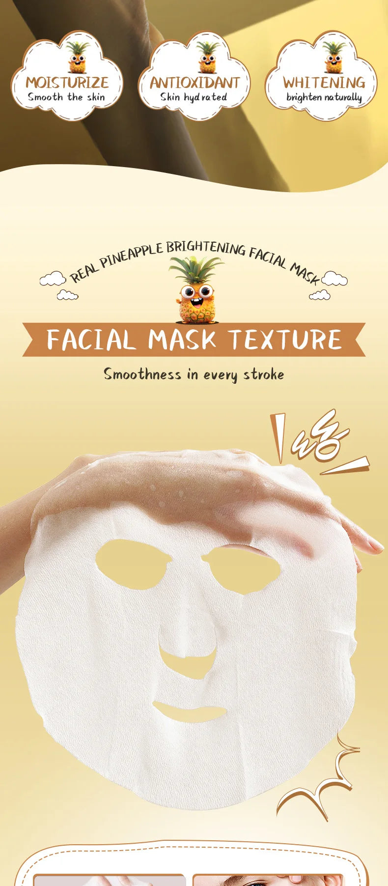 8pcs SADOER Fresh Fruits Face Mask Facial skincare Moisturizing Brightening Firming Hydrating Facial Masks for Face Skin Care