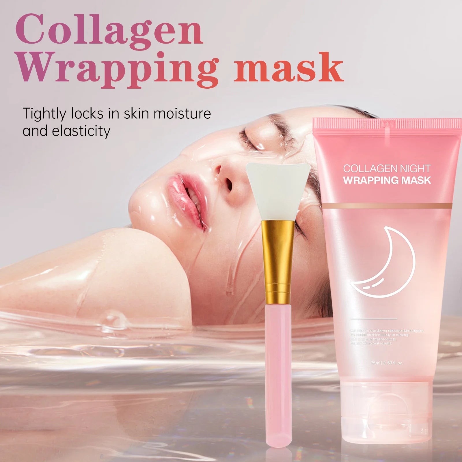 Hydrating Face Mask  Reduces Sagging Collagen Overnight Firming Mask for Elasticity Dullness Wrapping Peel-Off Mask Skincare
