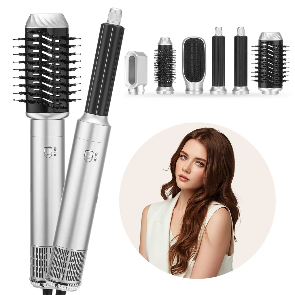 Multifunctional Hair Dryer 6-in-1 Curling Iron 1000W Straightener Hot air Comb Negative Ion Hair Styling Tool Hot air brush set