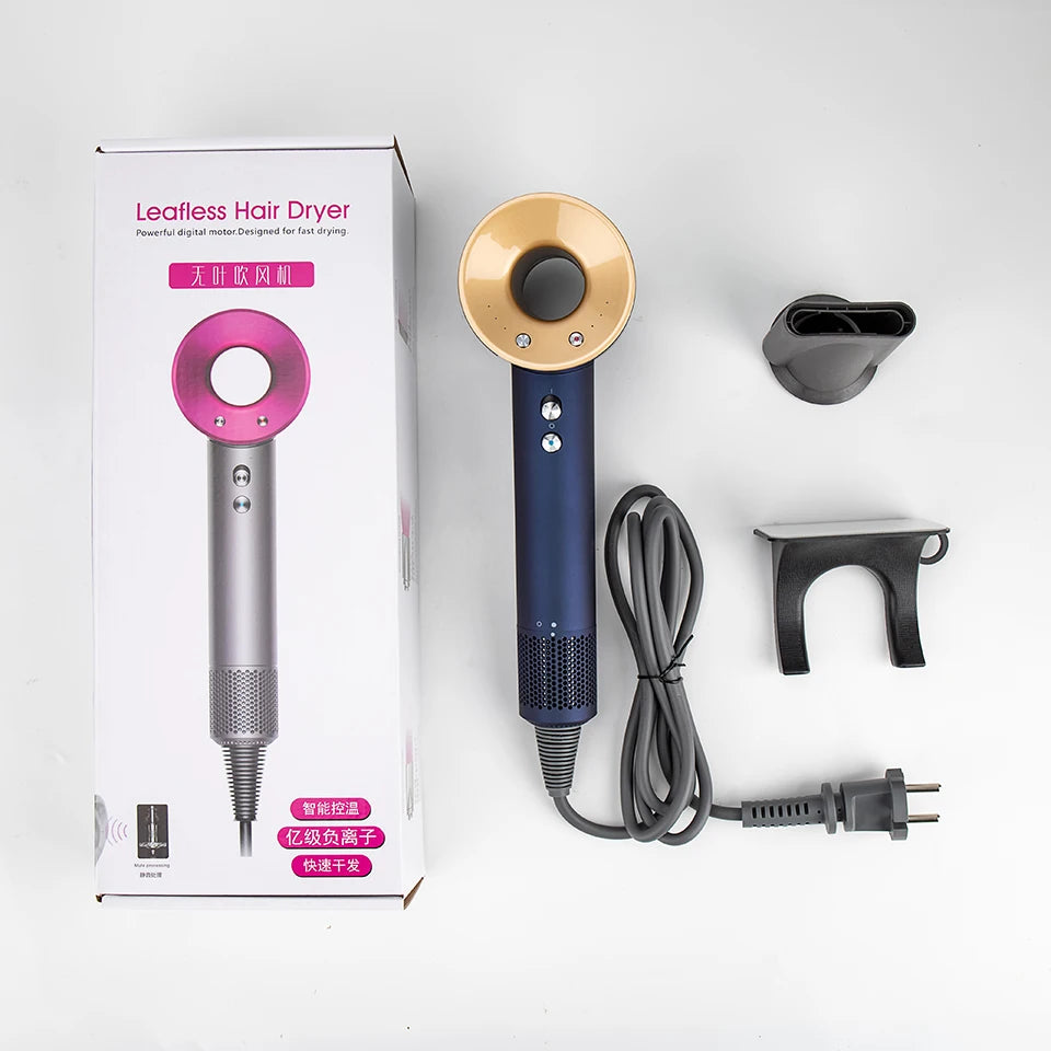 Ion Hair Dryer with Curls Diffuser 5 In 1 Super Ionic Hairdryer Woman Electric Barber Blower Leafless Professional Dry Machine