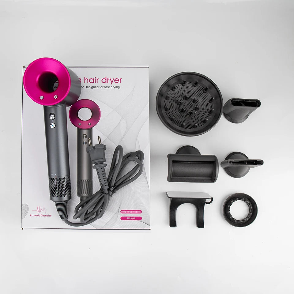 Ion Hair Dryer with Curls Diffuser 5 In 1 Super Ionic Hairdryer Woman Electric Barber Blower Leafless Professional Dry Machine