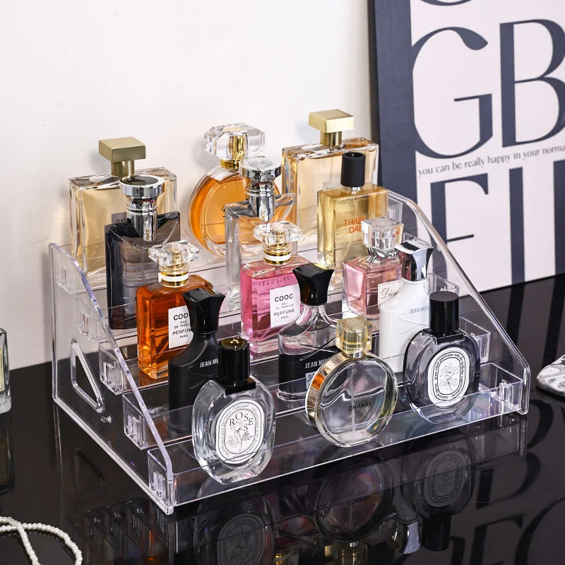 1pc transparent ladder type buckle perfume desktop display shelf lipstick skin care products display shelf shop cosmetics shelf