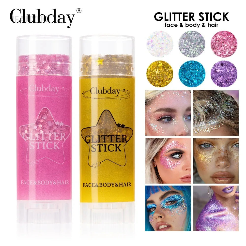 Sparkling Sequins Glitter Gel Stick Highgloss Shine White Pearl Pink Eyeshadow Glitter Face Body Painting Brighten Stage Makeup
