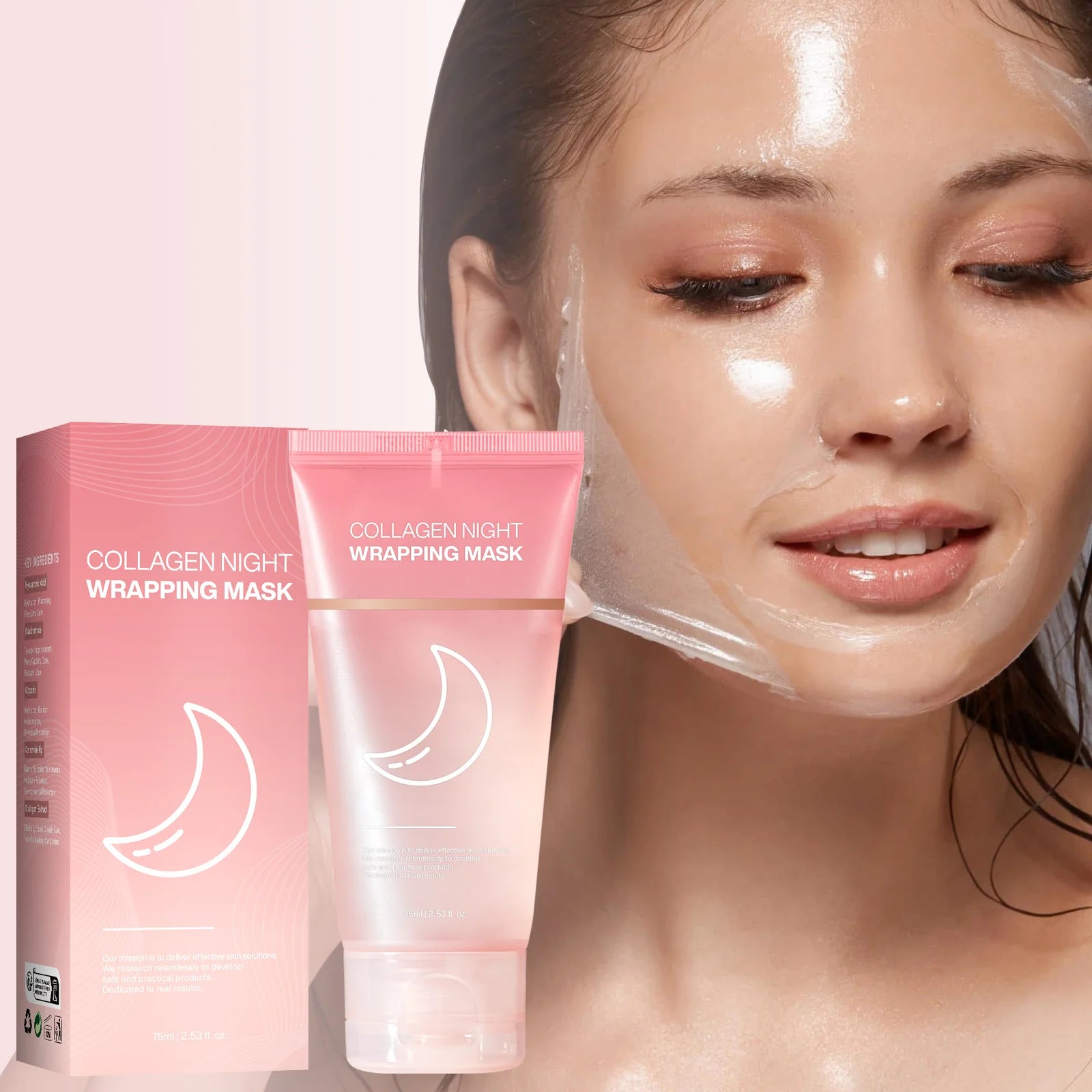 Hydrating Face Mask  Reduces Sagging Collagen Overnight Firming Mask for Elasticity Dullness Wrapping Peel-Off Mask Skincare