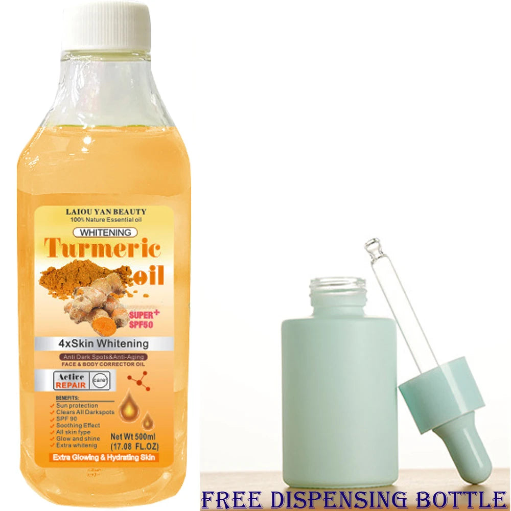 500ml Turmeric Remove Dark Spots Essential Oil for Women Moroccan Ginger Anti Wrinkle Serum Men Whitening Moisturizing Skin Care