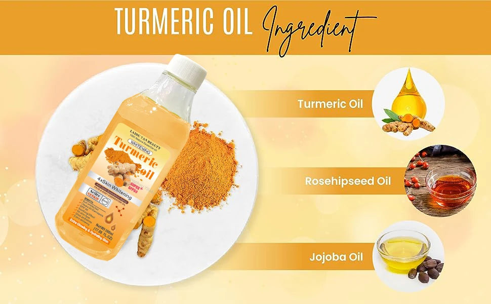 500ml Turmeric Remove Dark Spots Essential Oil for Women Moroccan Ginger Anti Wrinkle Serum Men Whitening Moisturizing Skin Care