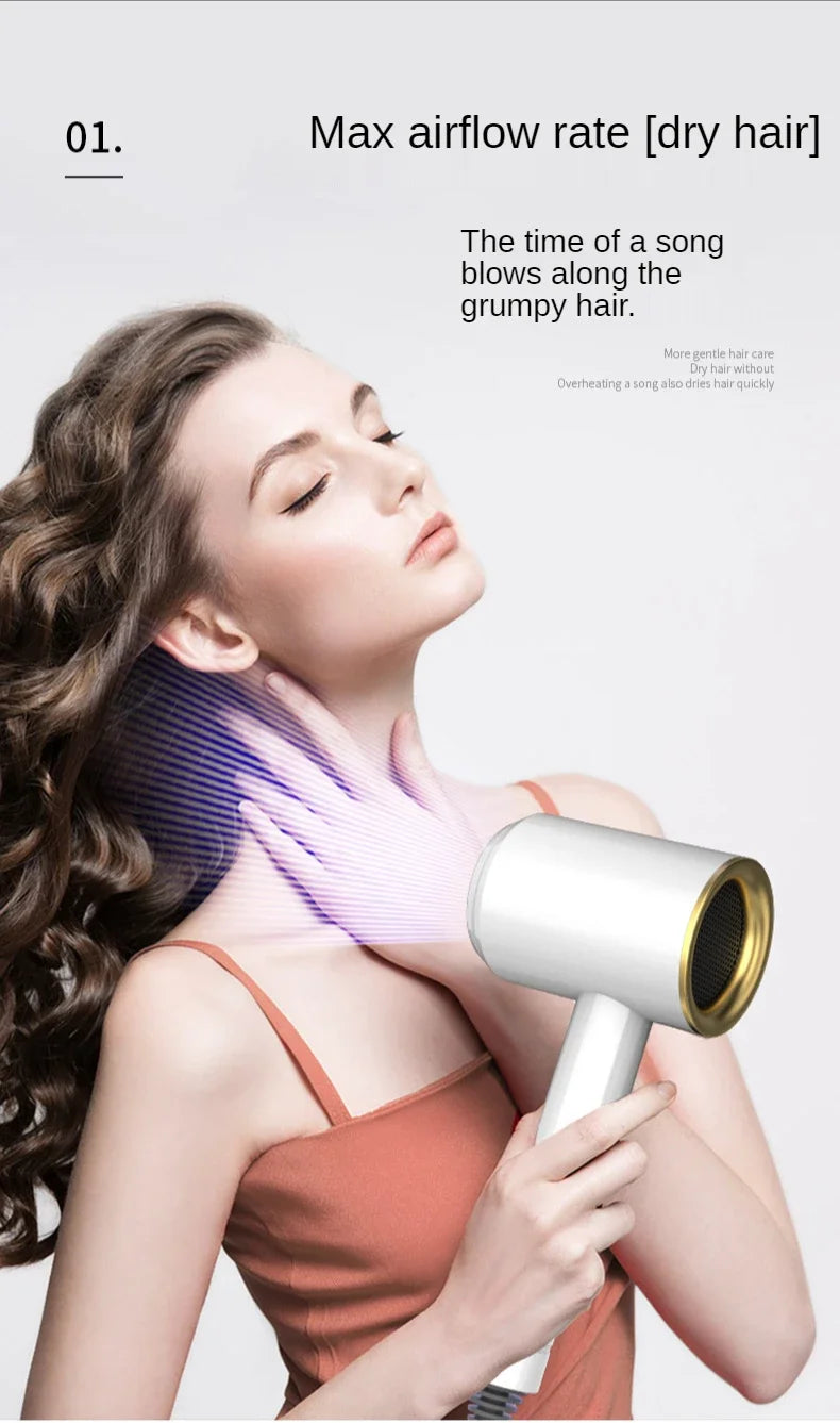 2025 High-quality Hair Dryers Professional Turbocharged Electric Combs Strong Wind Low Noise Free Delivery