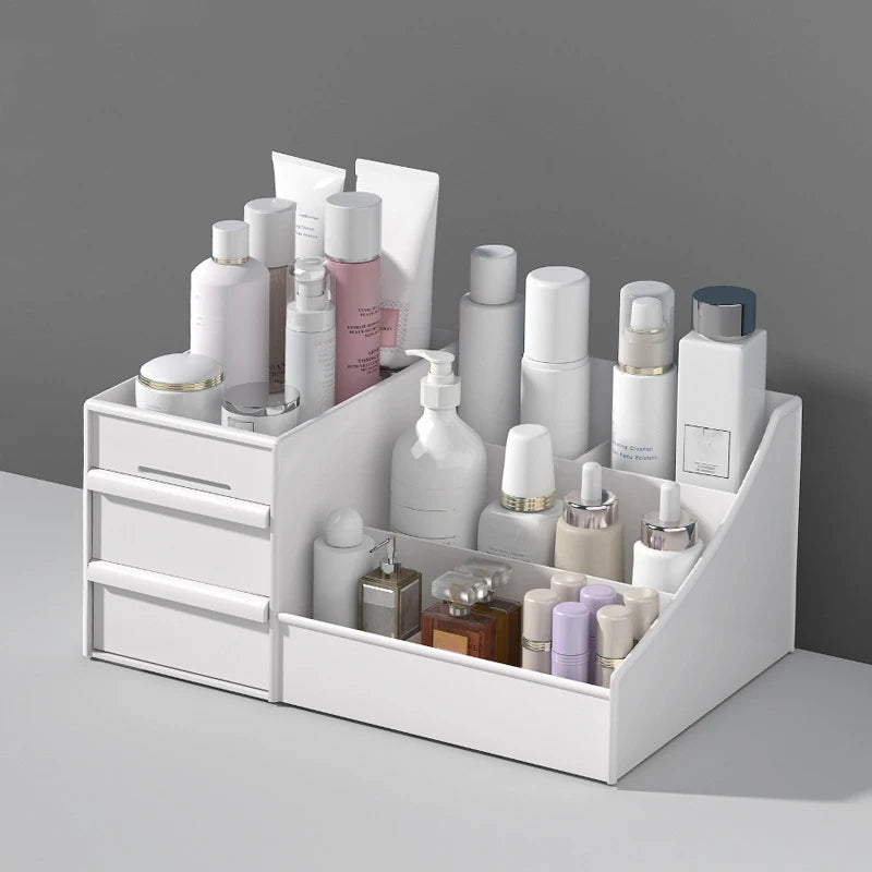 New Drawer Makeup Storage Box Dormitory Finishing Plastic Shelf Cosmetics Skin Care Dressing Table Desktop Makeup Storage Box