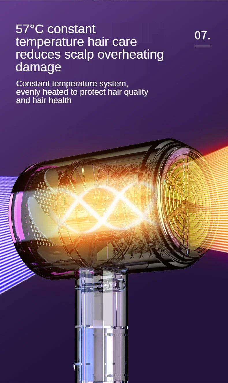2025 High-quality Hair Dryers Professional Turbocharged Electric Combs Strong Wind Low Noise Free Delivery