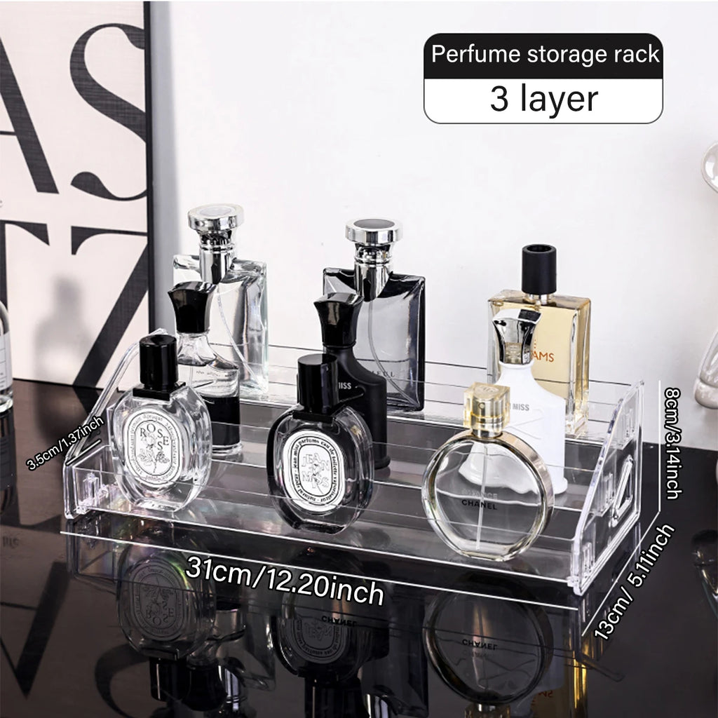 1pc transparent ladder type buckle perfume desktop display shelf lipstick skin care products display shelf shop cosmetics shelf