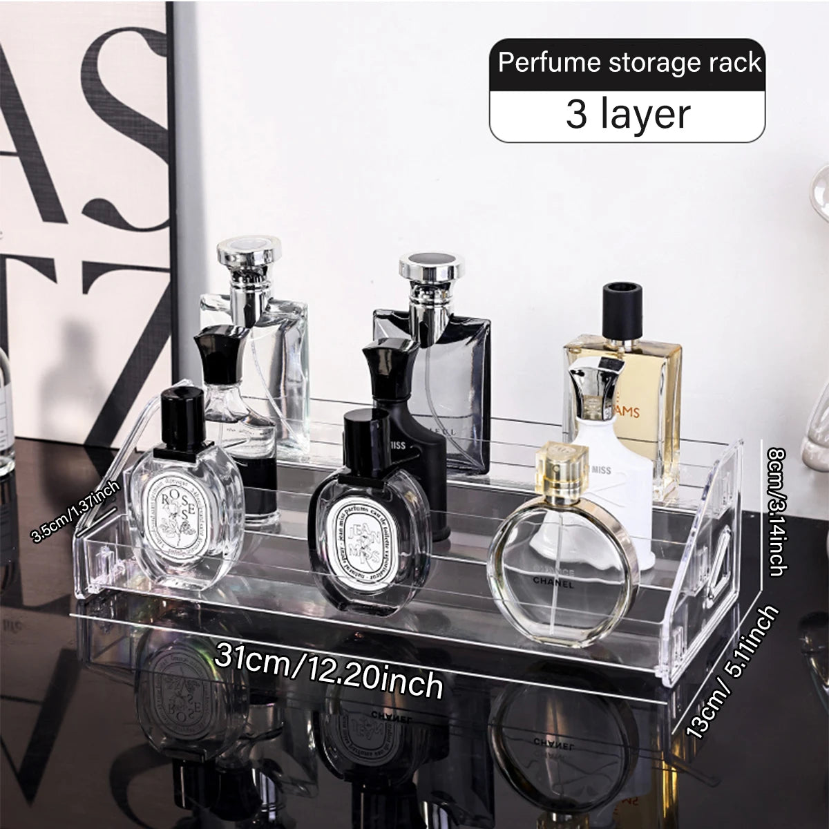 1pc transparent ladder type buckle perfume desktop display shelf lipstick skin care products display shelf shop cosmetics shelf