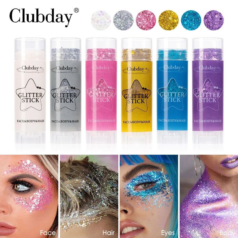 Sparkling Sequins Glitter Gel Stick Highgloss Shine White Pearl Pink Eyeshadow Glitter Face Body Painting Brighten Stage Makeup
