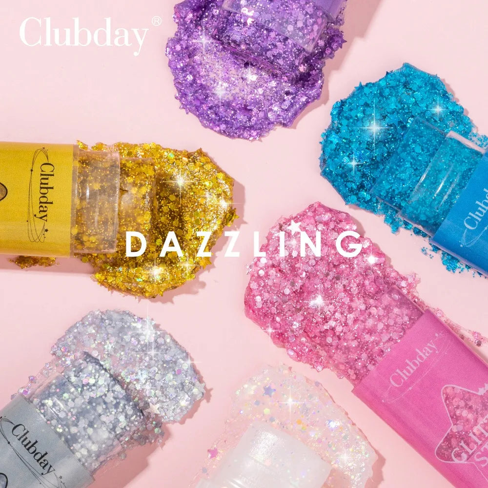 Sparkling Sequins Glitter Gel Stick Highgloss Shine White Pearl Pink Eyeshadow Glitter Face Body Painting Brighten Stage Makeup