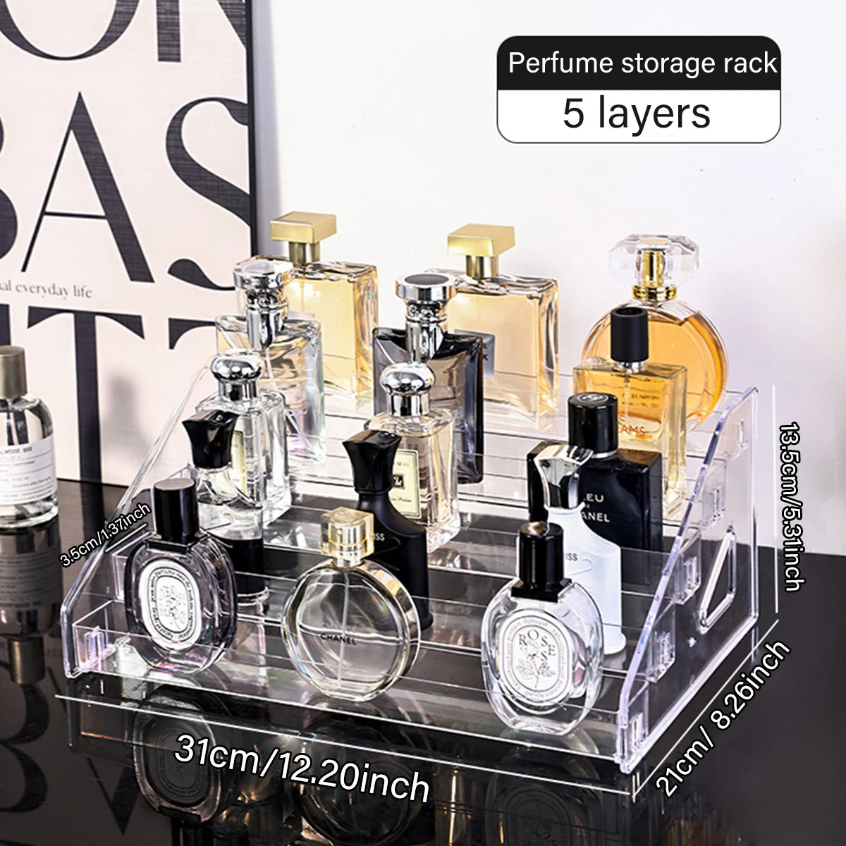 1pc transparent ladder type buckle perfume desktop display shelf lipstick skin care products display shelf shop cosmetics shelf