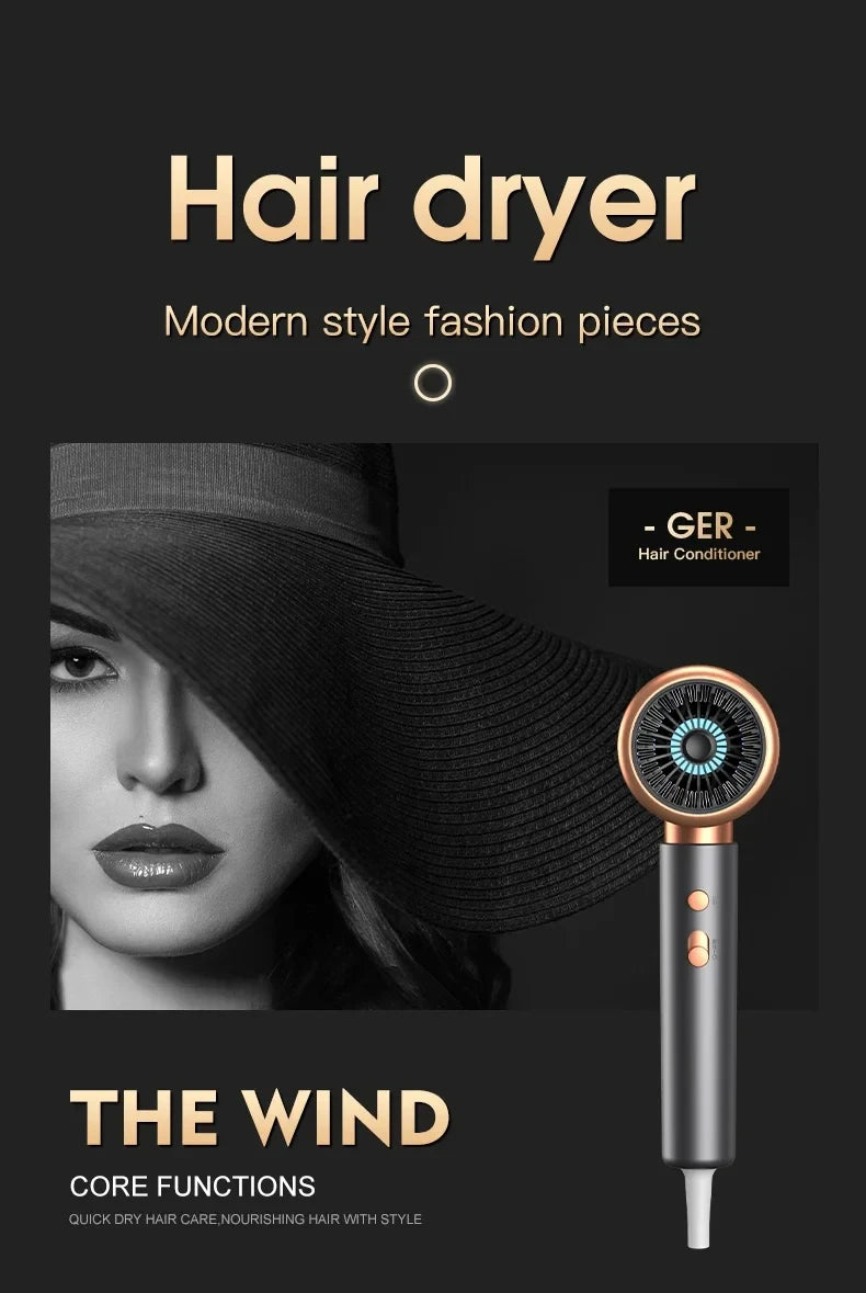 HOMEFISH 2000W Salon Hair Dryer with Hot/Cold Air Brush Negative Ionic Technology 5th Gear Strong Power Hairdryer without Comb