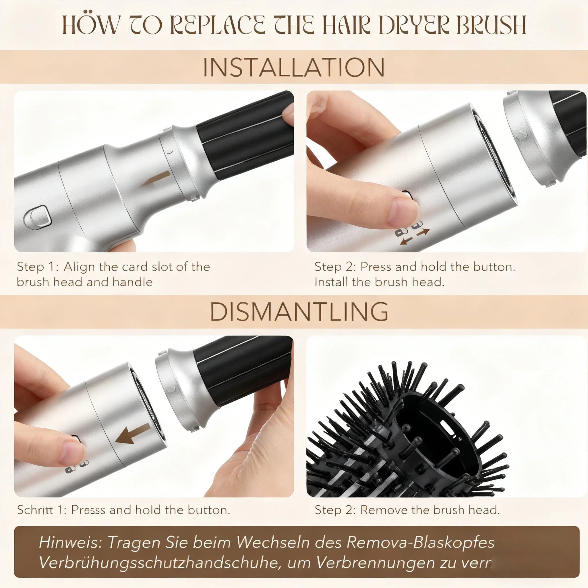 Multifunctional Hair Dryer 6-in-1 Curling Iron 1000W Straightener Hot air Comb Negative Ion Hair Styling Tool Hot air brush set